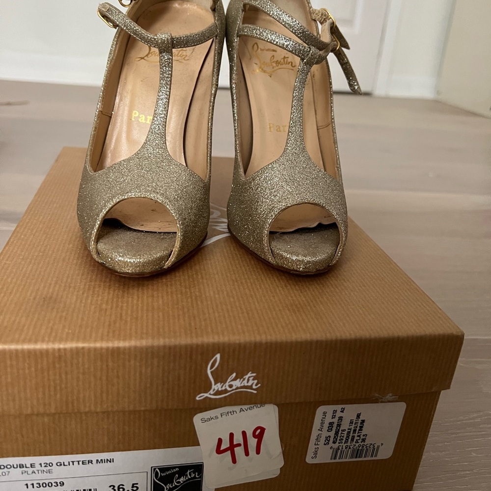 Christian Louboutin t double 120 glitter mini size 36.5